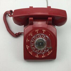 Vintage Stromberg Red Rotary Dial Telephone 1970s Collectible Home Decor Retro